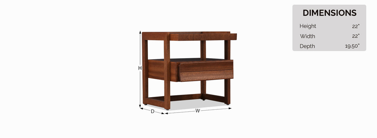 Paul Laszlo Two-Tier Night Stand for Brown Saltman