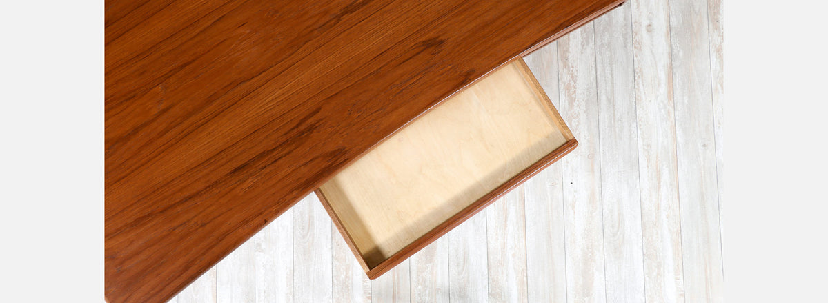 Danish Modern Executive Teak Desk with Bookcase