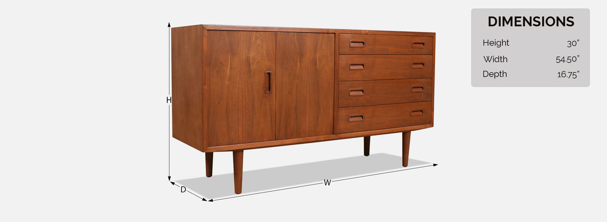 Carlo Jensen Bi-Folding Door Walnut Credenza for Hundevad & Co.