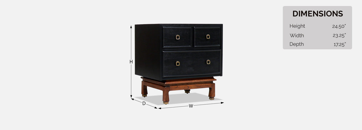 Mid-Century Modern Ebonized Night Stands by American of Martinsville
