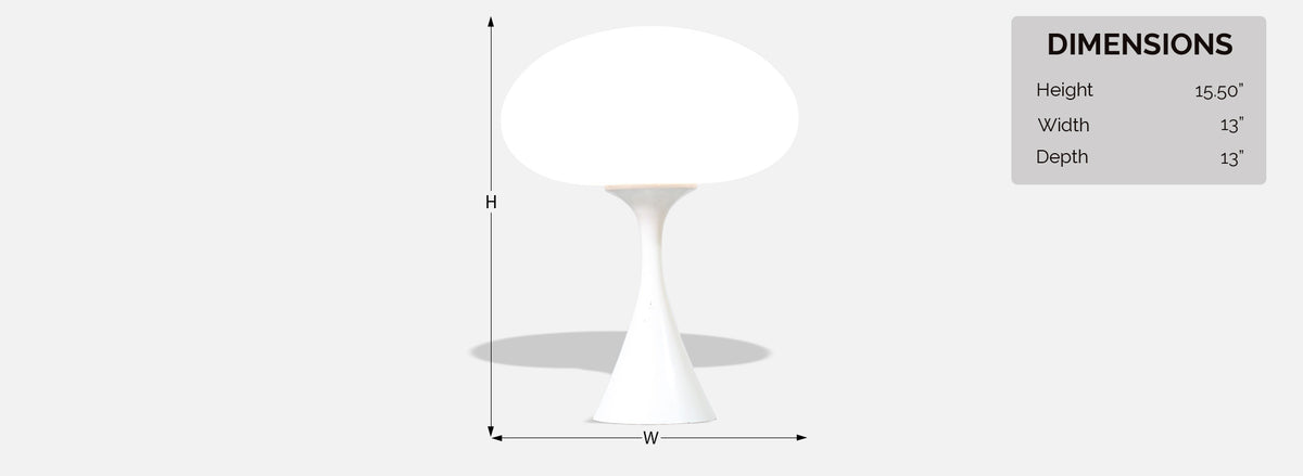 Billy Curry “Mushroom” Frosted Glass Table Lamp for Laurel
