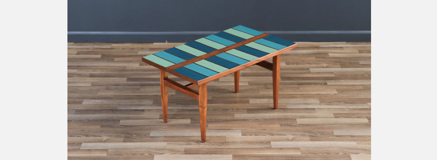 Frank Rohloff Multi-Blue Color Top Coffee Table