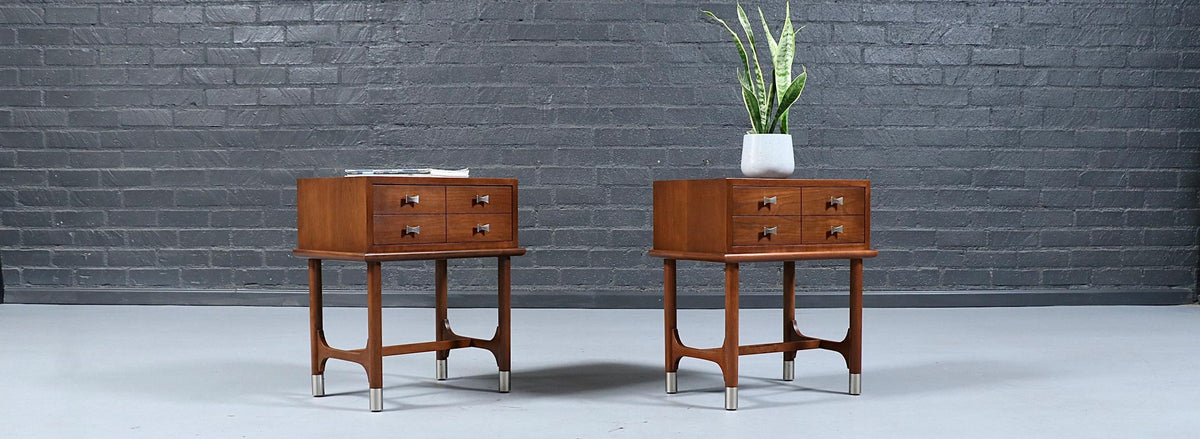 Mid-Century Modern Sculpted Floating Night Stands by Weiman