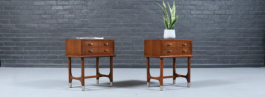 Mid-Century Modern Sculpted Floating Night Stands by Weiman