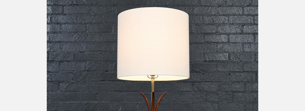 Mid-Century Sculpted Wood Floor Lamp by Roller Lamp Co.