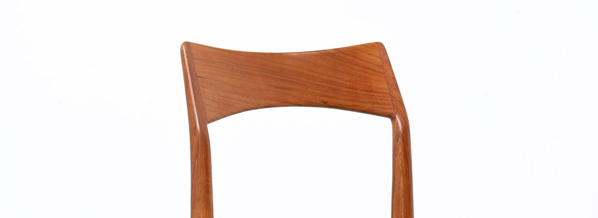 Henning Kjærnulf Teak & Leather Dining Chairs for Vejle Møbler