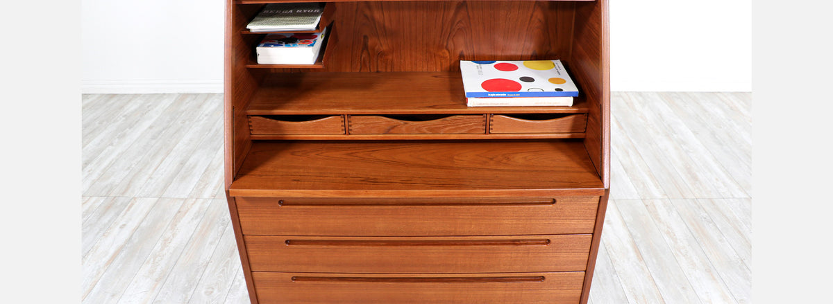 Nils Jonsson Drop-Leaf Writing Teak Desk for Torring Mobelfabrik 