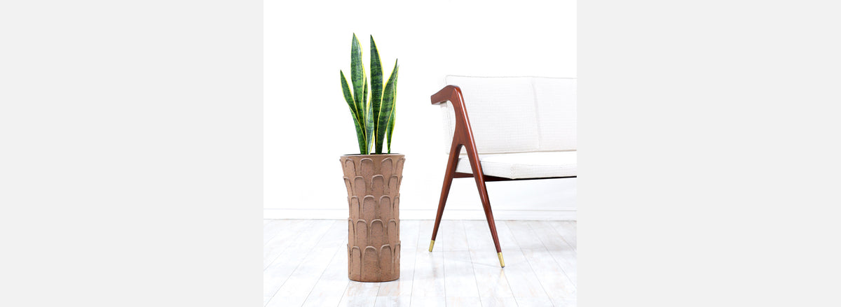 David Cressey "Leaf" Pattern Studio Stoneware Planter for Architectural Pottery