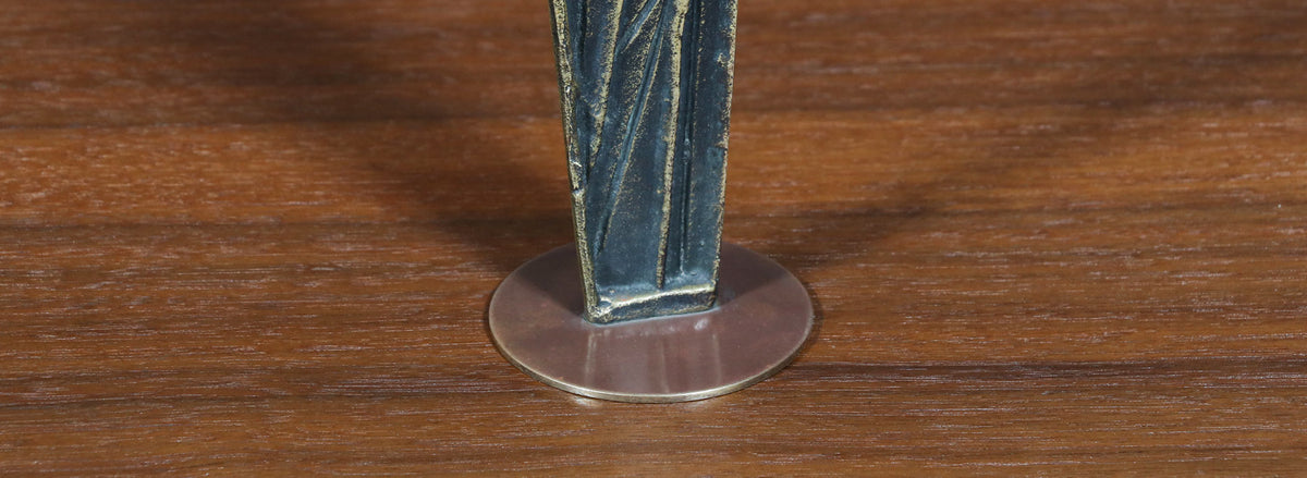 Mid-Century Austrian Modernist Bronze Christ Sculpture by Franz Hagenauer