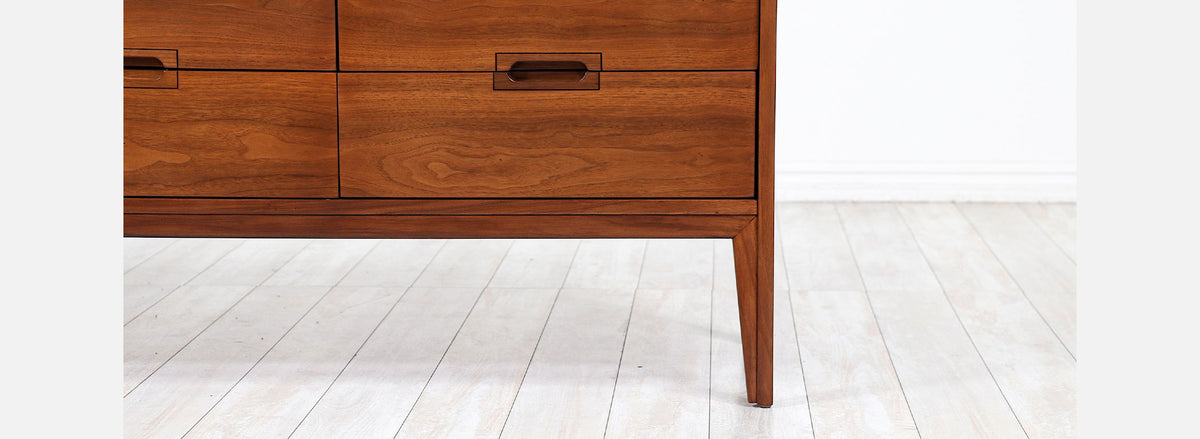 Mid-Century Modern 9-Drawer Walnut Dresser