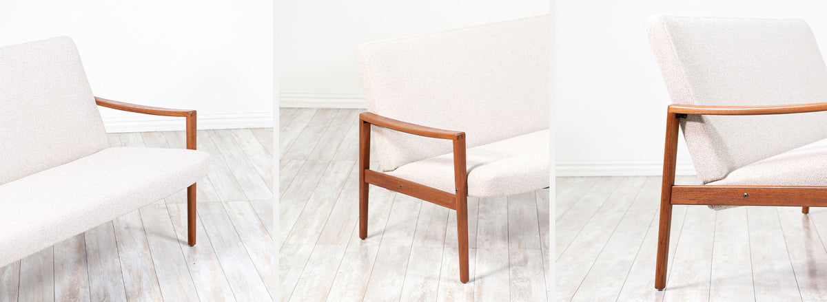 Danish Modern Sculpted Teak Sofa