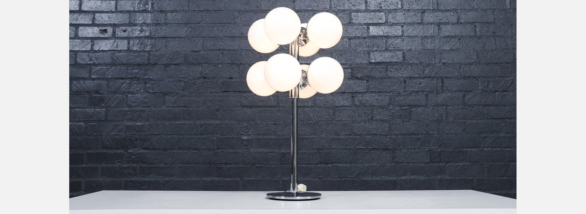 Robert Sonneman Sputnik Space Age Chrome Orb Table Lamp
