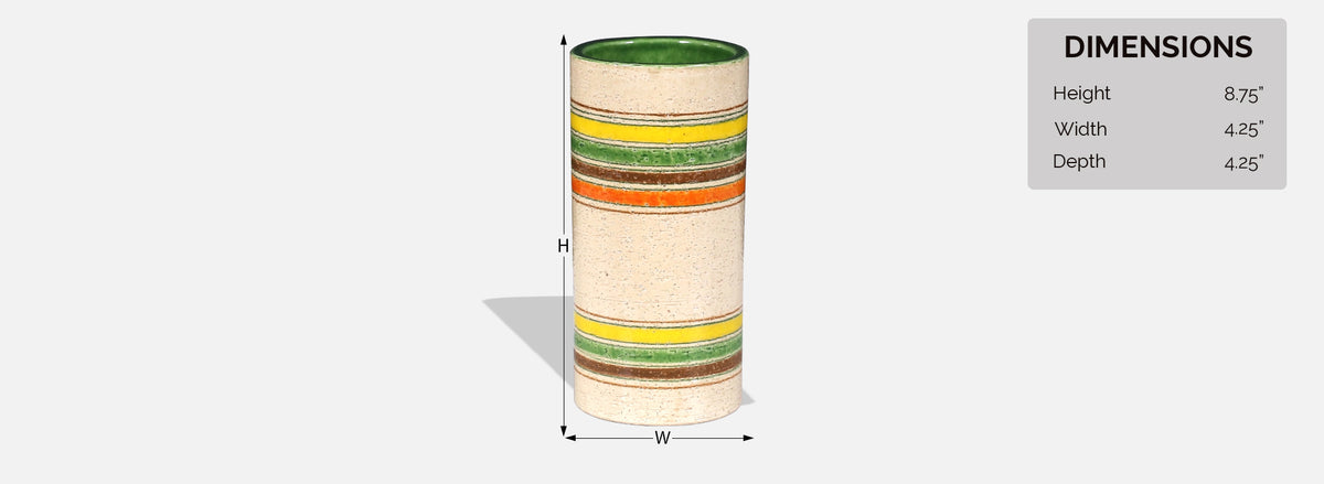 Aldo Londi Multi-Color Glazed Ceramic Vase for Bitossi Studio