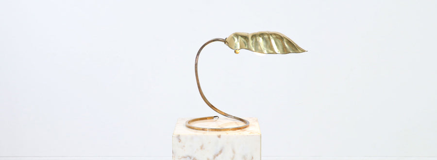 Mid-Century Modern Brass Leaf Table Lamp by Chapman