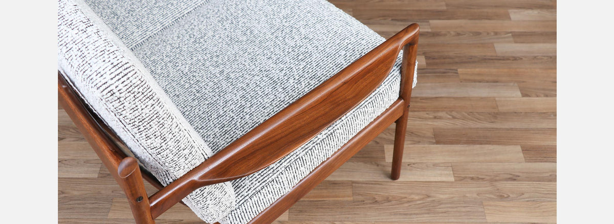 Ib Kofod-Larsen Sculpted Exoskeleton Walnut Sofa for Selig