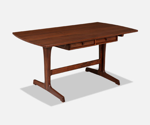American Modern Studio Craft Sculpted Walnut Partners Desk