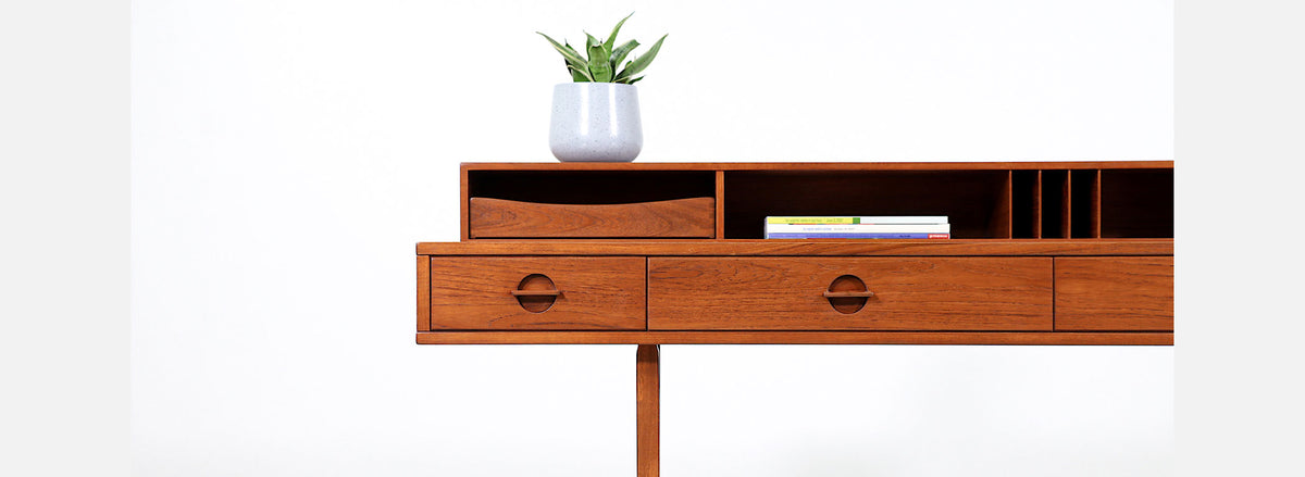 Danish Modern Flip-Top Partners Teak Desk by Peter Løvig Nielsen