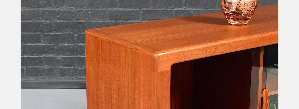 Bernhard Pedersen and Son Teak & Glass Bookcase Credenza