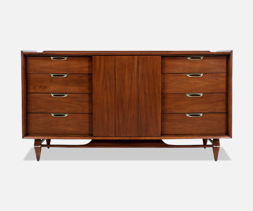 Mid-Century Modern Walnut Dresser by Broyhill