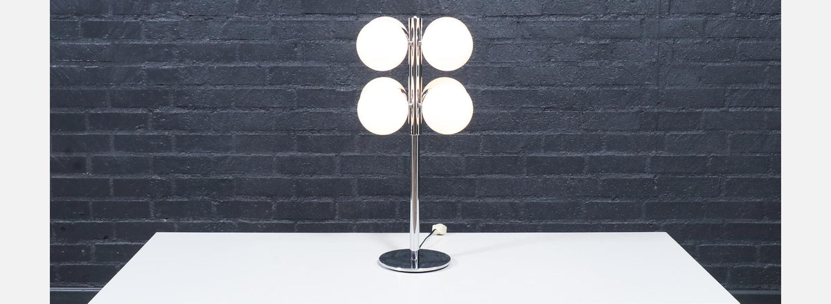Robert Sonneman Sputnik Space Age Chrome Orb Table Lamp